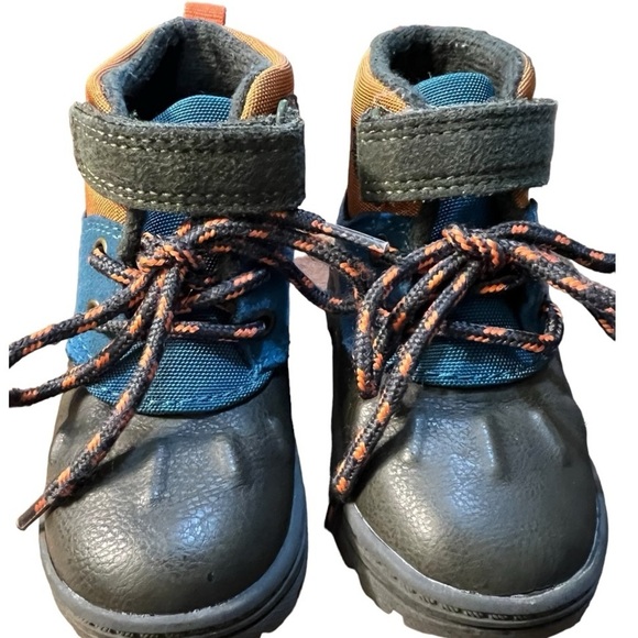 Carter’s Kid's Easy On/Off Duck Boot Gray Blue Orange Size 5M - Picture 4 of 12